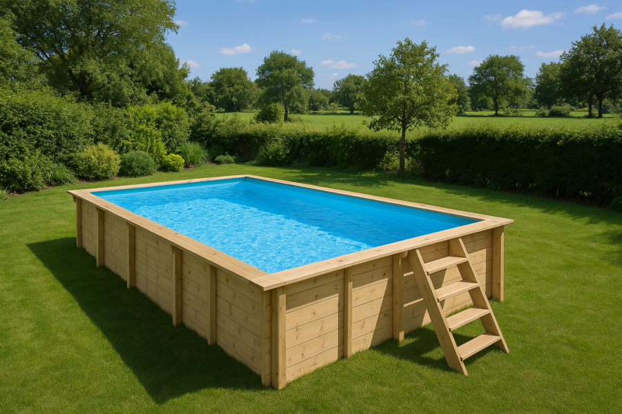 houten opbouw zwembad rechthoekig