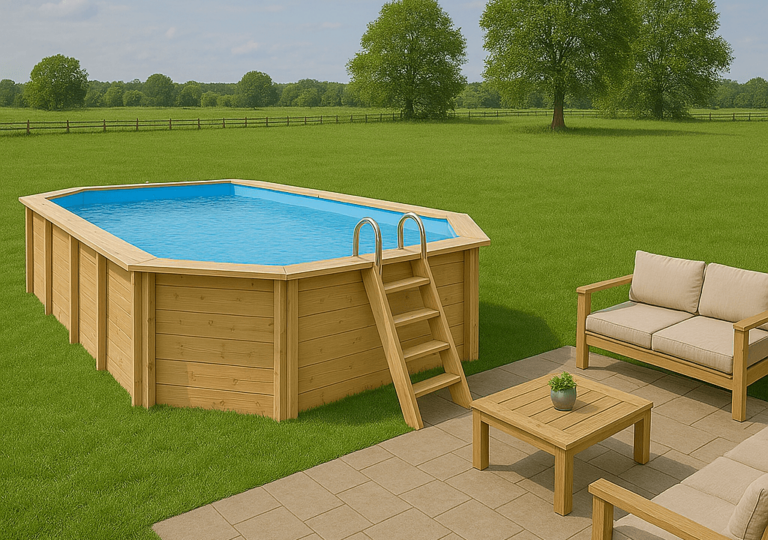 houten zwembad ovaal